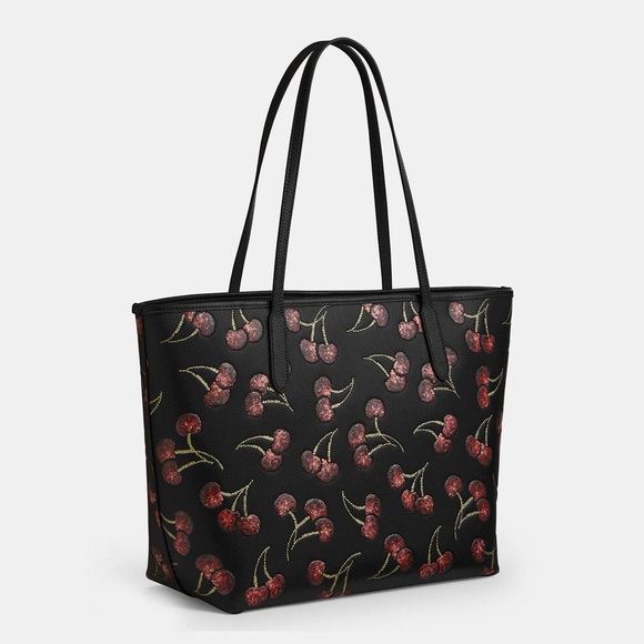 NWT Coach City Tote Bag With Cherry Print CCZ18 - Picture 4 of 8